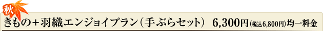 きもの+羽織エンジョイプラン（手ぶらセット）　6,300円（税込6,800円）均一料金